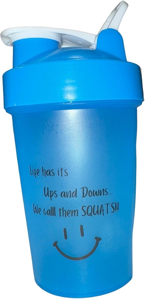 Protein Shaker Flaske, ShakeELITE - 13oz BPA-fri blender med sikker leak-Proof Lid & Mixing Ball - Perfekt for gym, trening og on-the-Go Ernæring Blå