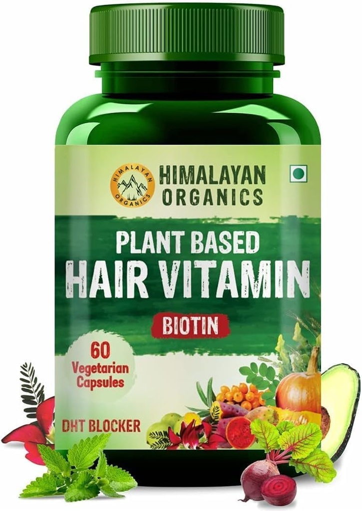Plantebasert hårvitamin Biotin (60 Veg Kapsler) 100% Herbal med ingen kjente bivirkninger - etter apotek