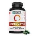 Zhou Thyroid Support - Thyroid Supplement for kvinner og menn med sink, jodin og selen, Metabolsk helse Thyroid Complex, Antioksidant støtte med Aswagandha & Kelp - 120 Veggie Kapsler