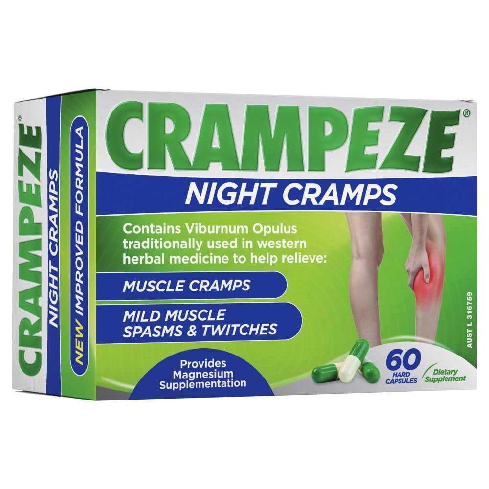 Crampeze Night Cramps naturlig relief av muskelkramper, spasmer og slitne ben 60 kapsler