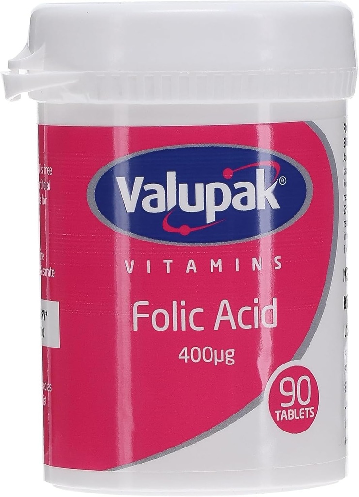 Valupak vitaminer Kosttilskudd Folinsyre 400 mg 90 tabletter