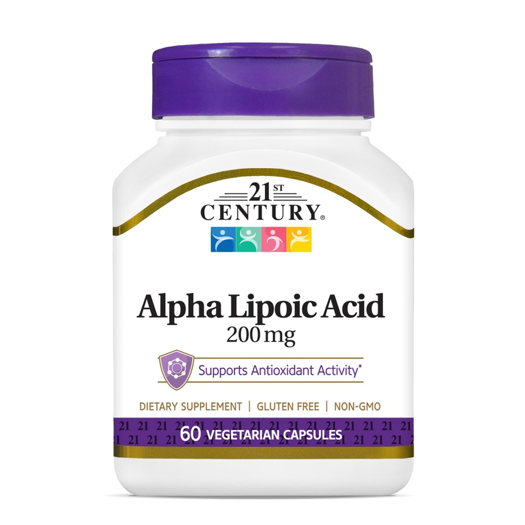 21. århundre helsevesen Alpha Lipoic Acid 200 mg, 60 greve vegetariske kapsler