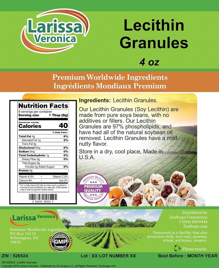 Lecithin Granules (4 oz, ZIN: 526524) - 2 Pakke