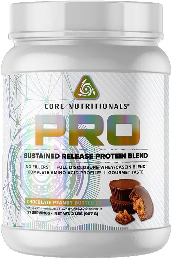 Core Nutritionals Proacceptable Release Whey Protein Blande med Digestive Enzymer | 25g Protein, 2g Karbohydrater | Ingen fyllstoffer | 2 pund (Chokolate Peanut Butter Cup)