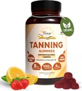 Tanning Gummies, Daglig Gummie med Beta-Caroten & Vitamin C & Astaxanthin, Naturlig Tanning Supplement, Vegansk, Ikke-GMO - 180 Gummies – Pakke med 3