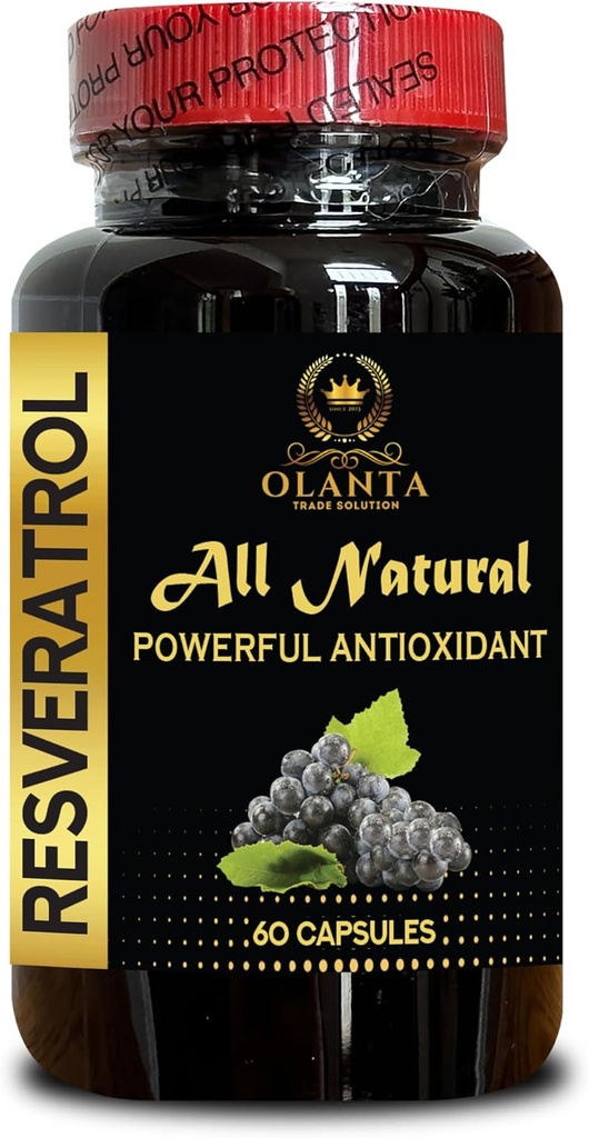 RESVERATROL EXTRACT - immunsystemforsvar, immunstøtte supplement, Antioksidanter med immunforsterkere, Energitilskudd for eldre, Immunstøtte kapsler - 1 flaske 60 kapsler