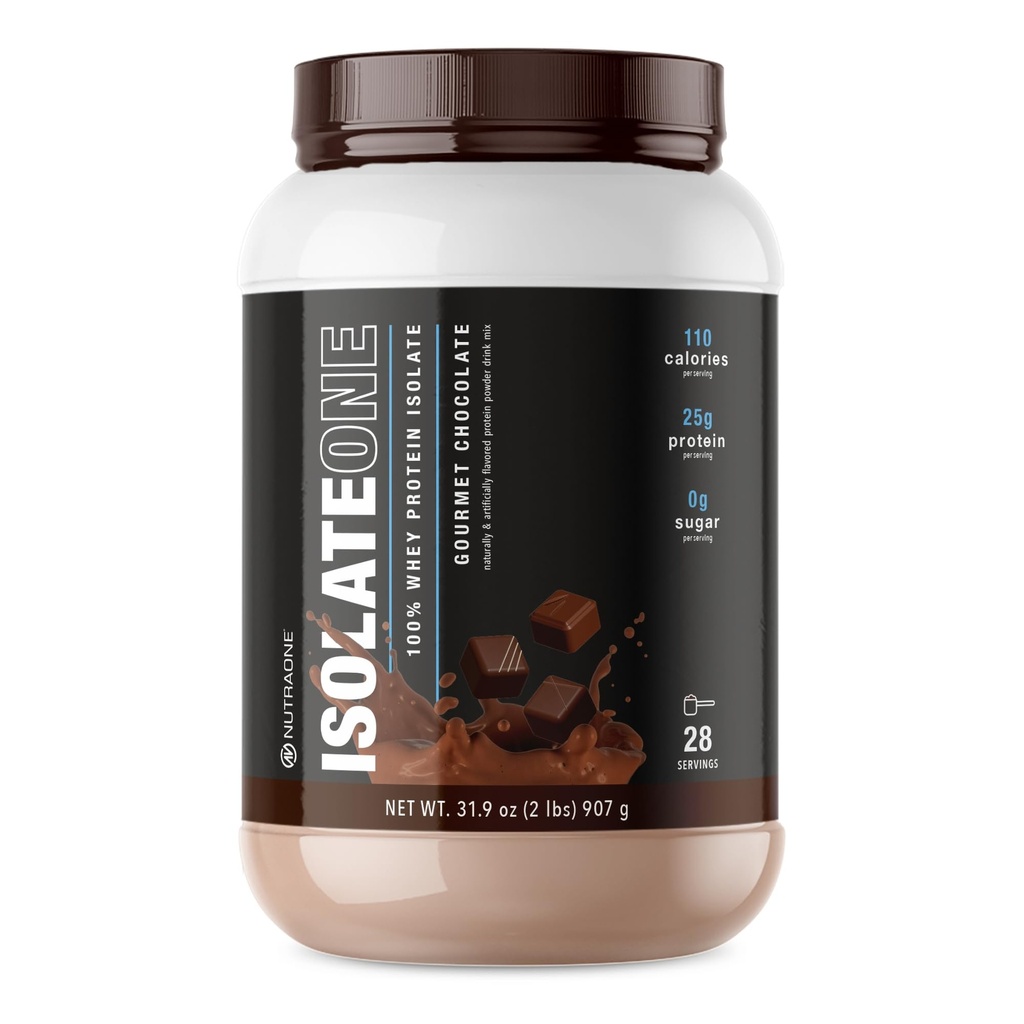 NutraOne IsolateOne Whey Isolate Protein pulver 100% ren Whey Isolate pulver (Gurmet sjokolade - 2 lbs)