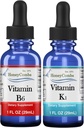 HoneyCombs Vitamin B6 & K1 Drops - flytende pyridoksin & vitamin K ekstrakter for vegansk, støtter generell helse, ikke-GMO vitamin flytende ekstrakt, 1 fl oz Hver