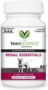 VetriScience Njure Helse Chewable Tabletter, Nyre Essentials Supplement for hunder, Urin Tract og Nyre Støtte med Mushroom, Astragalus Root, Nettle frø og urter, Røyk, 60 greve