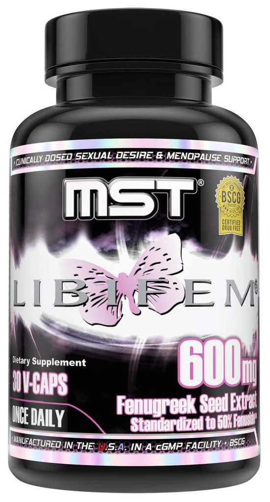 MST Libifem, Fenugreek Seed Extract Capsules, Boost Desire, Libido, Arousal og Tilfredshet Plus Menopause Helse støtte, Supplement for kvinner, 30 greve, BSCG sertifisert narkotikafri.