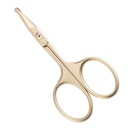 LIVINGO 3,75" Liten sikkerhet Ansikts Nese Hair Scissors, kurvet Blade med avrundet tip rustfritt stål for manicure Cuticle, Eyebrow, Tørr hud (Gold)