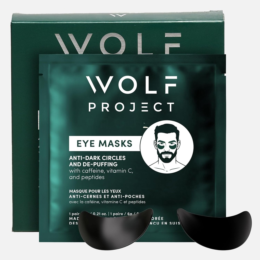 Wolf Project Under Eye Patches (5 par) For mørke sirkler, Puffy Eyes og Wrinkles - Med koffein, vitamin C og Peptides. Under øyemasker redusere trette øyne og under øyeposer