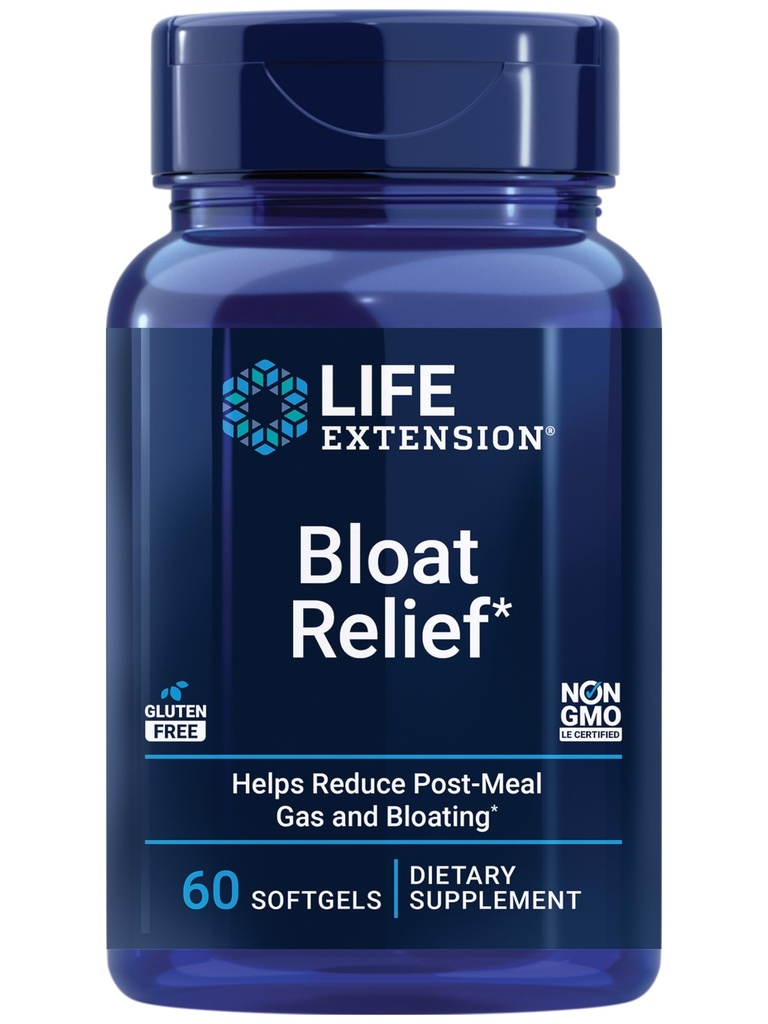 Livsforlengelse Bloat Relief, Artichoke, Ginger, Fennel og Turmeric for Digestive Helse, Støtter Bloating Relief og fremmer Digestiv komfort, Glutenfri, Ikke-GMO, 60 mykegels