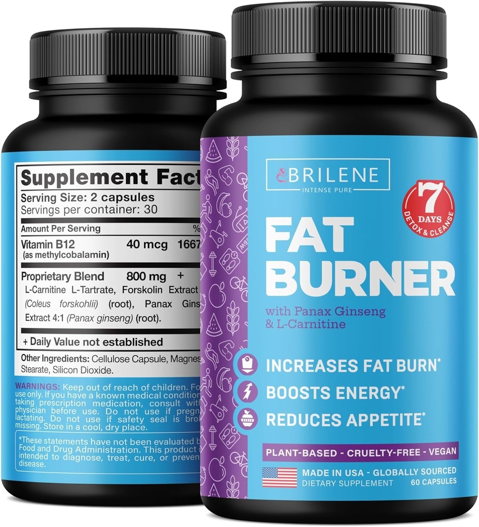 Vekttap piller for kvinner - laget i USA - Naturlig aptit Suppressant & Metabolisme Booster - fettforbrennere med L-karnitin å miste vekt raskt - 60 kapsler
