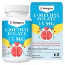 15mg L Metylfolat (5-MTHF)-aktive folsyre-beriket med vitaminer B6 og B12-60 Vegetariske kapsler - Ikke-GMO, Glutenfri