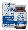 Vital Planet - Vital Flora Ultra Daily Probiotic 60 milliarder CFU, Diverse Strains, Økologisk Prebiotika, Immunstøtte, Bloating Relief, Digestive helseprobiotika for kvinner og menn 60 kapsler