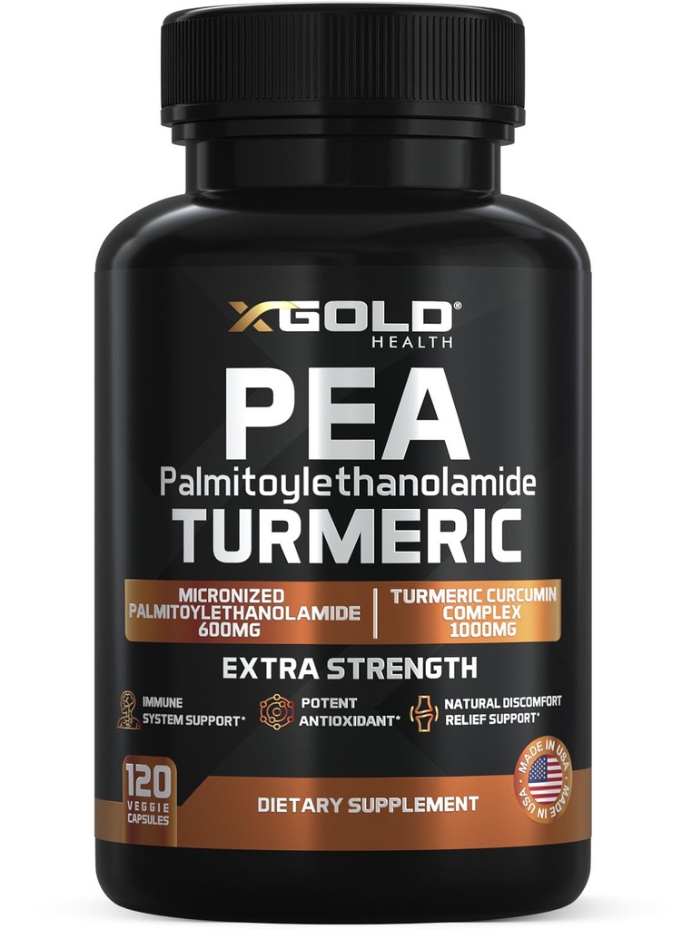 Pea Palmitoyletanolamid + gurkemeie curcumin Complex – 1600 mg mikronisert 99% og 95% curcuminoids – høy styrke felles støtte, mobilitet og komfort – laget i USA