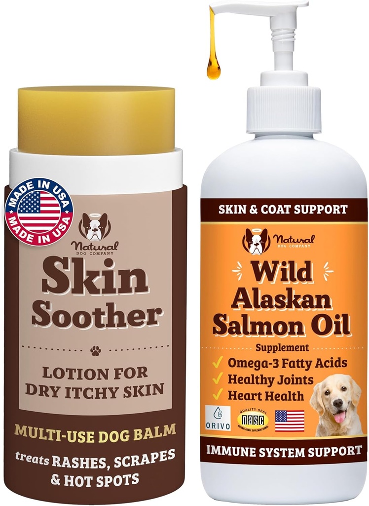 Naturlig Hundeselskap Sunn Hud Bundle, støtter sunn hud og lindrer tørr, kløende hud, Allergi Relief for hunder