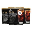 VitaCup Slim Protein kaffeshake for diett støtte, Instant Coffee w / Whey Protein pulver, B vitaminer og fiber, dietitist utviklet for ytelse og smak, lage som iced eller riste, 3 poser