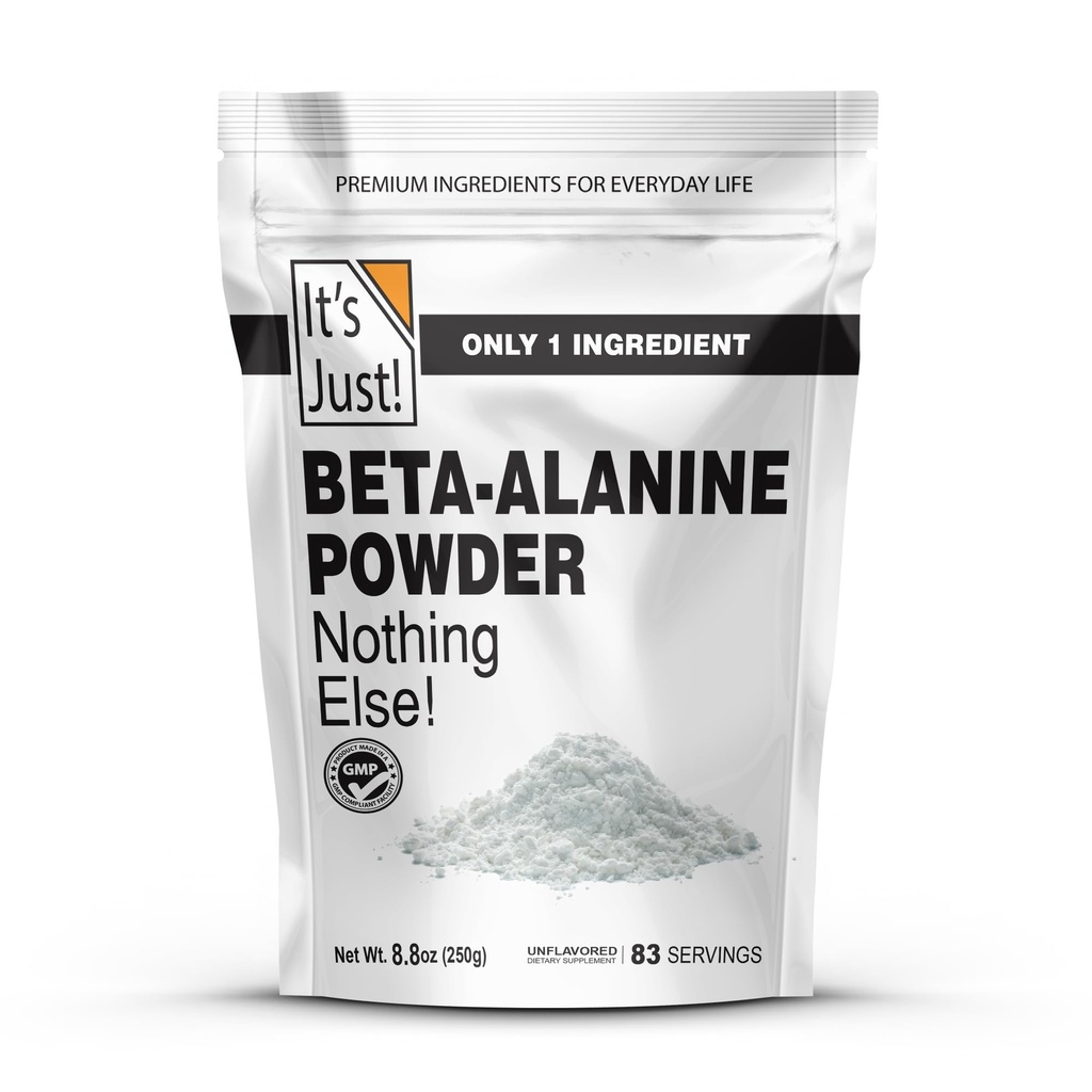 Det er bare! - Beta-Alanin pulver, Pre-Workout Supplement, 250 g bulk, uovertruffen, 3000 mg Per servering (250g / 83 serveringer)