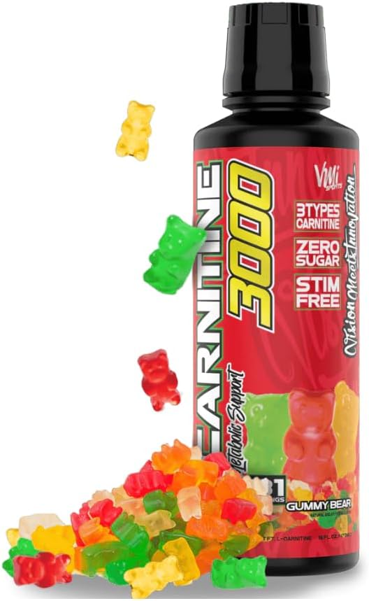 L-karnitin 3000 flytende | 3000 mg karnitin Supplement | Zero calorie null sukker keto vennlig for menn og kvinner – Great Tasting® 31 serveringer (Gummy Bear, 16 fl. oz.)