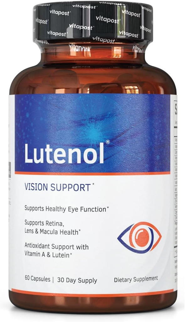 | Naturlig visjon støtte Supplement med øye vitaminer, lutein og Zeaxanthin, vitamin A & sink å støtte Retina, Lens & Macula helse. 60 Kapsler
