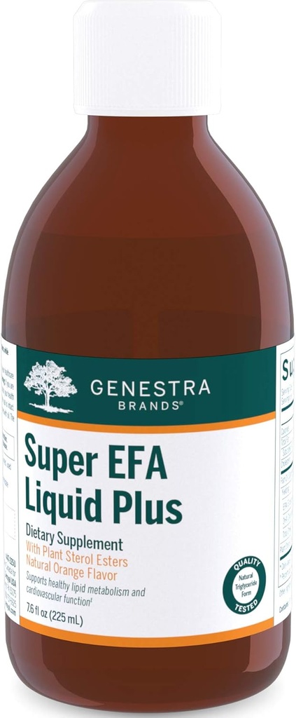 Genestra merker Super Efa Liquid Plus | essensiell fettsyre formel med plantesteroler | 7,6 fl oz.