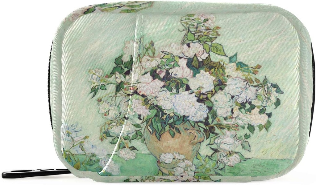 Roses Van Gogh pille boks 7 dagers pille veske reise Pill Organizer veske med glidelås bærbare ukentlig tilfelle kompakt størrelse for vitamin Supplement holder