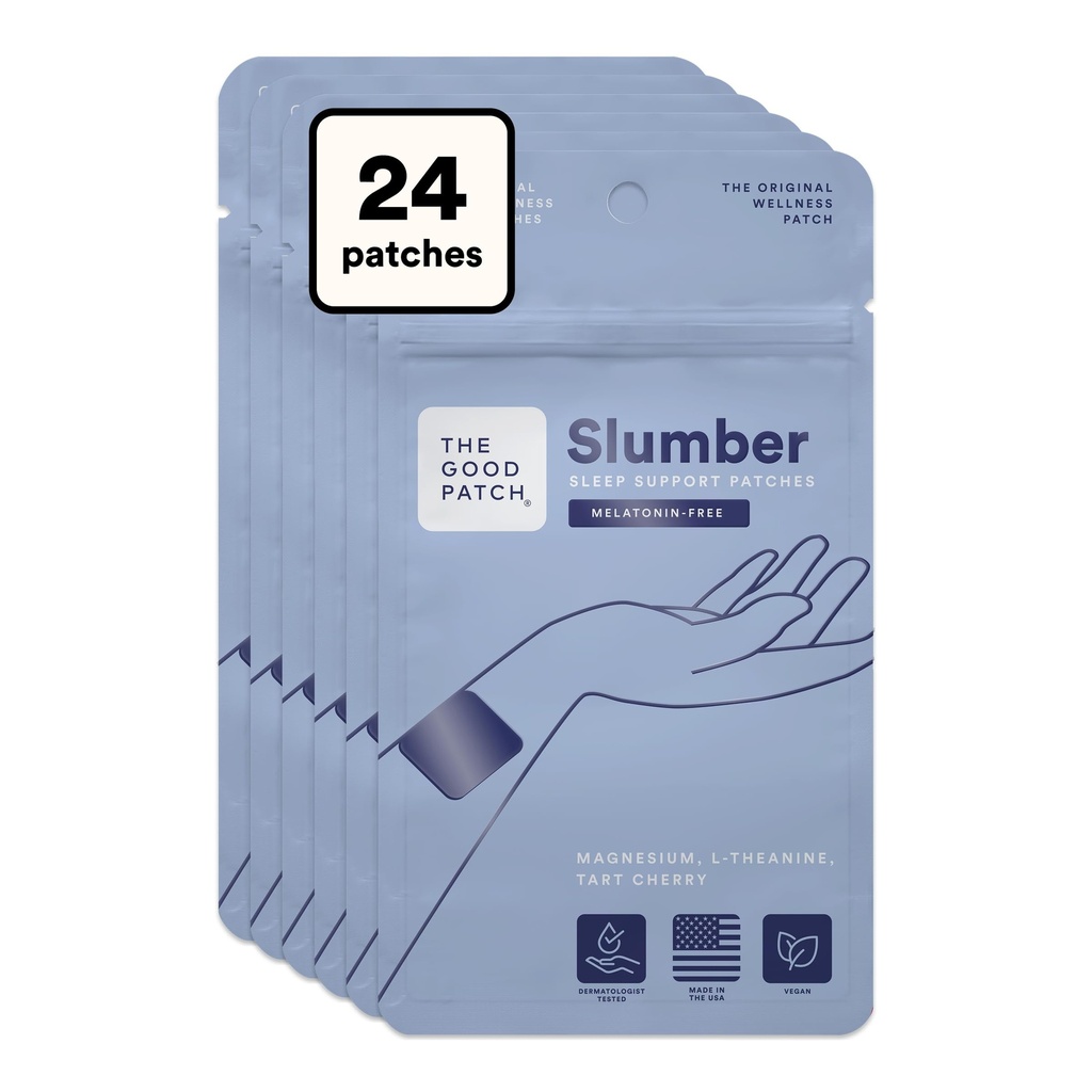 The Good Patch Slumber Sleep Patch støtte, Melatonin gratis, frigjøring, naturlig patch med L-theanine, magnesium, Tart Cherry Extract, Plant drevet slitbar velvære (24 Total Patches)