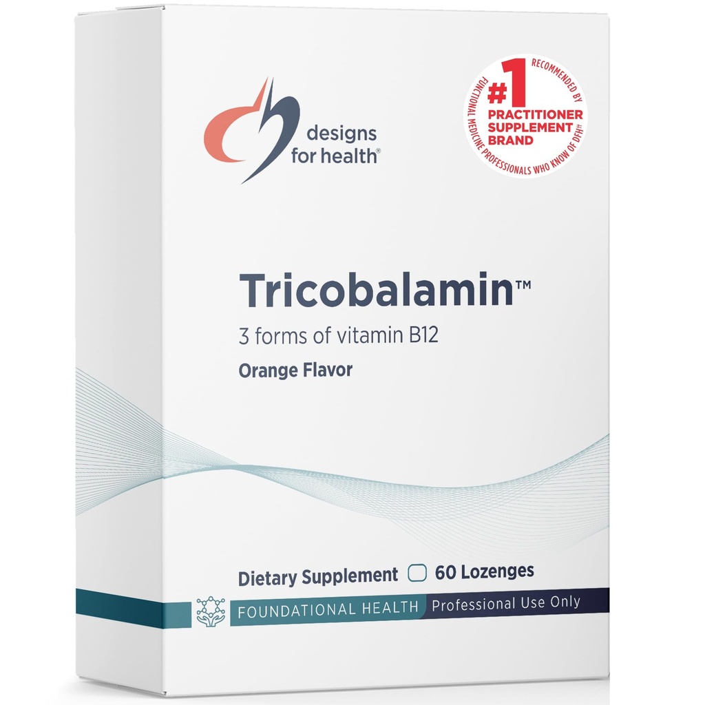 Designer for Helse B12 Tricobalamin Lozenges - 3000mcg Triple B12 Hurtigoppløselige tabletter med Metylcobalamin, Adenosylcobalamin + Hydroxokobalamin - Naturlig Orange Flavor (60 Lozenges)