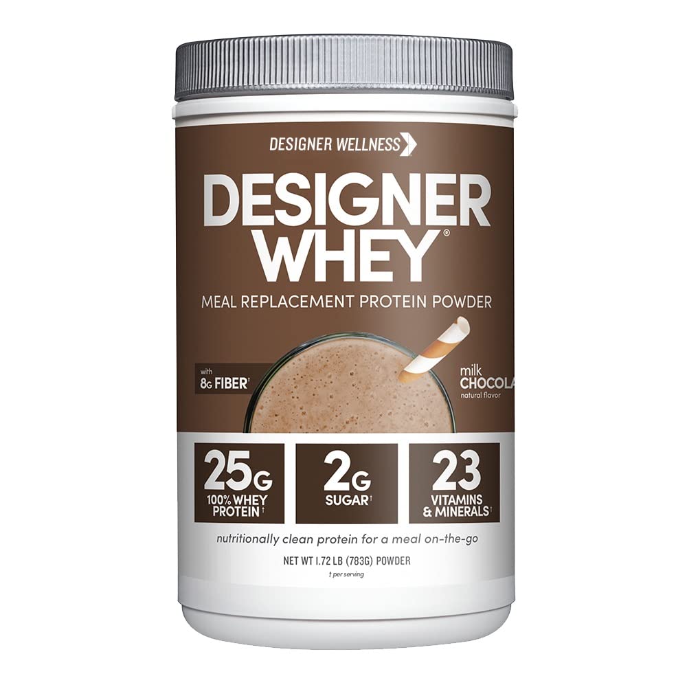 Designer velvære, Designer Whey Protein måltid erstatning pulver, organisk supermat kompleks karbohydrater, vitaminer, mineraler, glutenfri, melk sjokolade, 1,72 pund