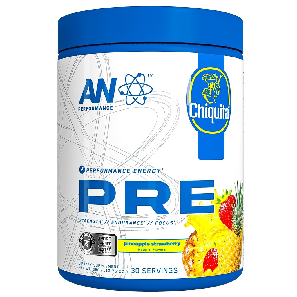 En ytelse pre-Workout pulver Supplement for menn og kvinner | Energi Drink Blande med 300mg Koffein + Beta Alanine + Citrulline | Tredjeparts testet | Strawberry Pineapple | 30 Services