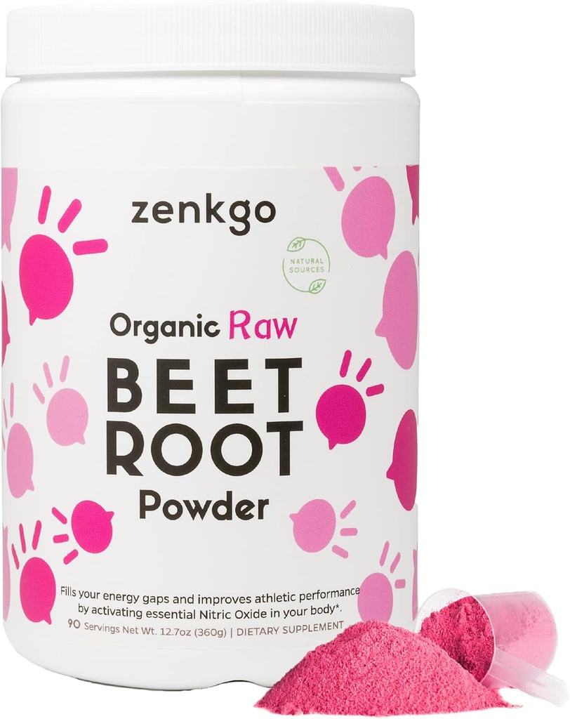 Organic Beet Root Juice pulver, fra råbet ekstrakt, høy konsentrert og høyere potens, naturlige nitriter og antioksidanter for detox, energi, sirkulasjon, treningsgjenoppretting, daglig supermat(12,7 Oz)