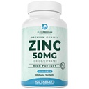 PurePremium Naturlig Sink 50mg Kosttilskudd for menn/kvinner - GMP-sertifisert høy potens Vitamin Sink Citrat/Oxid for voksne, Immune Antioksidant, Energisupport - 100 tabletter
