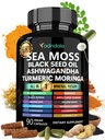 Adndale Sea Moss Svart Seed Oil Ashwagandha Ginger kapsler. SeaMoss Kapsler med svart frøolje, Ashwagandha, gurkemeie, Moringa, Bladderwrack, Burdock Root, Manuka Honning, kanel