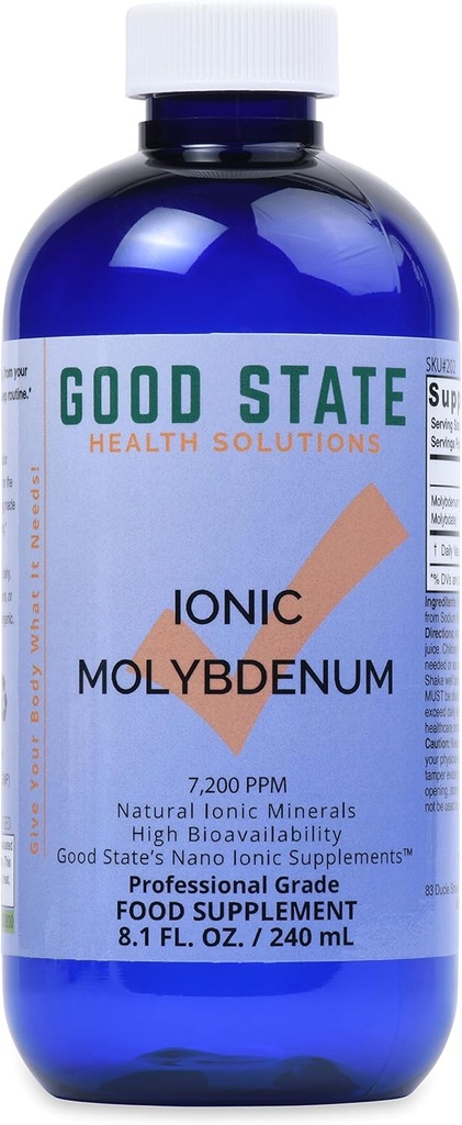 God tilstand flytende ionisk molybden (96 porsjoner ved 2 mg elemental, pluss 2 mg fulvsyre - 8 fl oz)