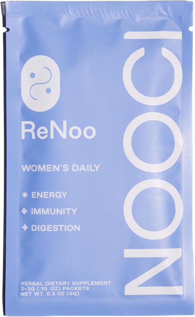 NOOCI ReNoo kvinners daglige pulver for energi, immunitet, Digestion | Reisestørrelse | Nei lagt til sukker | Ikke-GMO | Vegansk | 3 Sachets, Grønn Te