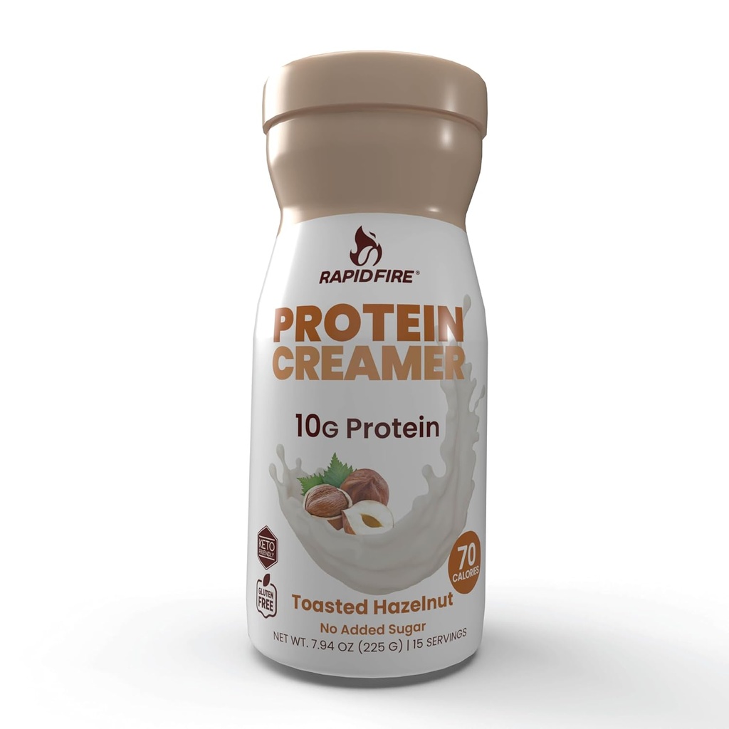 Protein Creamer, Hazelnut Flavor, Keto Vennlig, 10 g protein med vitaminer og mineraler, 15 serveringer, kan øke metabolismen og øke energi, multi, 7,94 Ounce