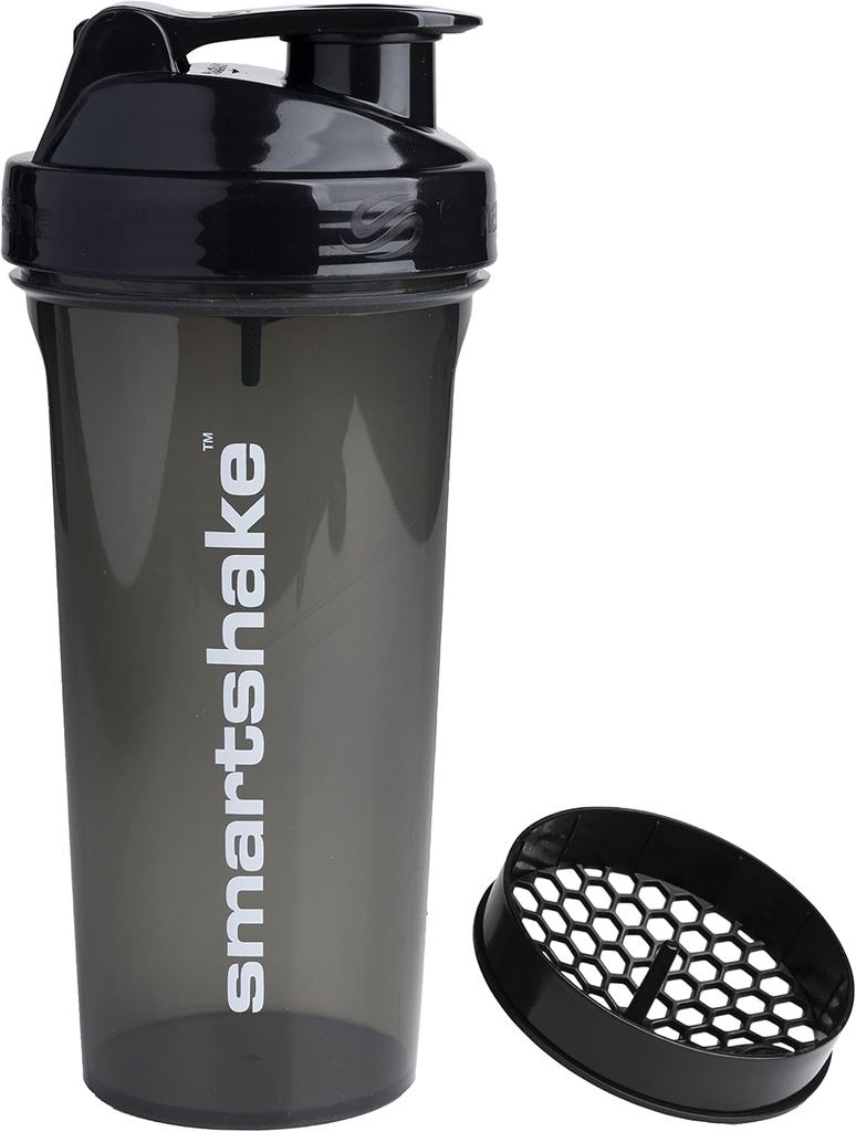 Smartshake proteinshaker flaske, (GLOSSY, svart)