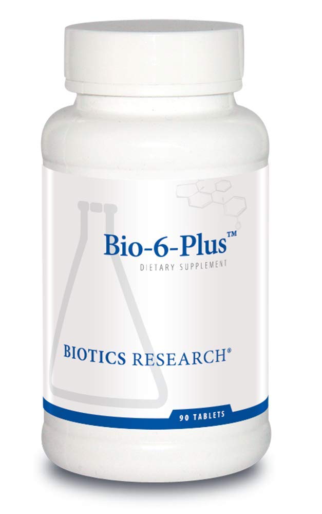 Biotikk Forskning Bio 6 Plus Digestiv støtte, støtter pankreatisk funksjon, 50 000 NF enheter Amylase, 9,300 NF enheter Lipase, 50 000 NF enheter Protease, pankreatiske og digestive enzymer 90 tabletter