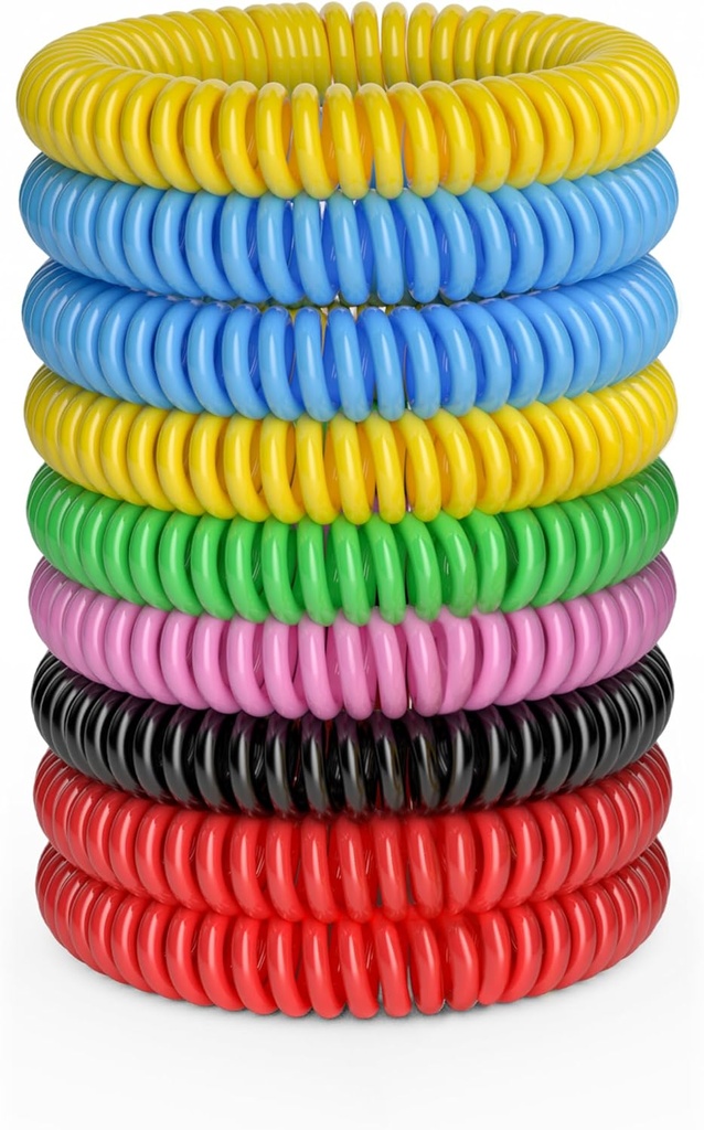 12 Pack Mosquito armbånd, Mosquito Bands for voksne og barn med individuelt innpakket & DEET gratis, naturlig og vanntett Wristbands Citronella armbånd for campingturer