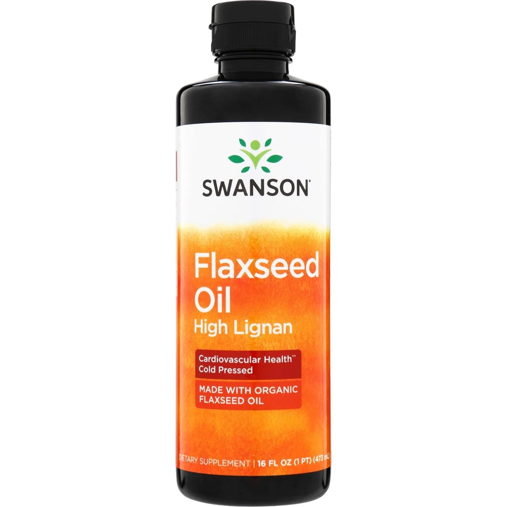Swanson Flax frø olje høy lignan (Omegatru) 16 fl Ounce (473 ml) flytende