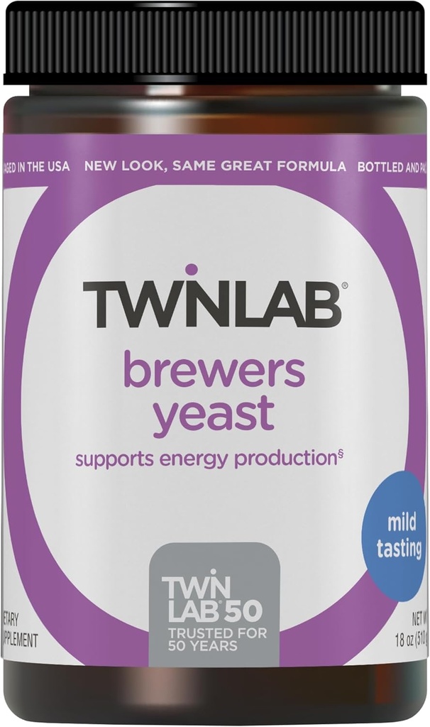 Twinlab Brewers Yeast - med vegansk protein, vitaminer, mineraler, aminosyrer og sporelementer - menns og kvinners vitaminer med ernæringsmessige Brewers Yeast - 18 oz