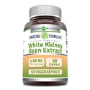Amazing Formler Hvit Nyrebønne Ekstrakt 6500 Mg | Vegetariske kapsler | Ikke-GMO | Glutenfri | laget i USA (1 Pakke | 120 greve)