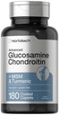Horbäach Glucosamine Chondroitin | Plus MSM & Turmeric | 180 Coated Caplets ikke-GMO, Glutenfri supplement