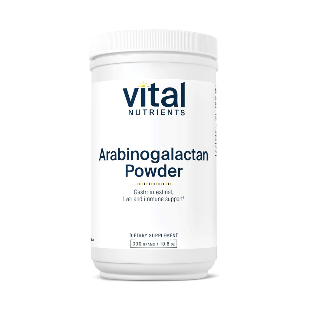 Vitale næringsstoffer Arabinogalactan pulver - Vegansk prebiotisk fiber Supplement for GI helse, lever og immun støtte* - Gluten, Dairy, Soya Gratis - Ikke-GMO - 300g