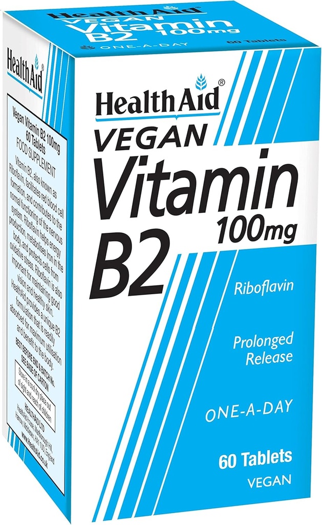 Helsehjelp vitamin B2 (Riboflavin) 100mg - Forlenget utgivelse 60 tabletter