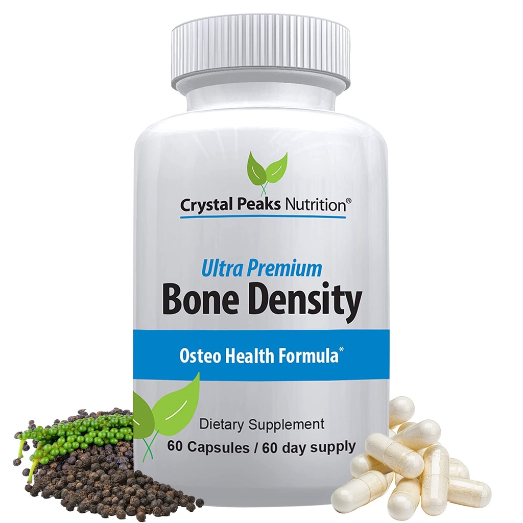 Ultra Premium Bone Formula - Kalsiumkarbonat w/Vitamin K2 & D3 - Kalsiumtilskudd for ben - fremmer bein styrke slik at du kan holde seg aktiv - 60 kapsler, 60-dagers forsyning