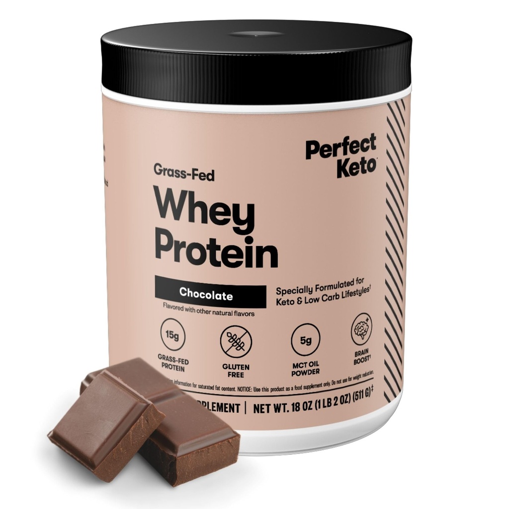 Perfekt keto ren Whey Protein Powder Isolere Delicious 100% Grass Fed Måltid Erstatning Shake Ingen Kunstig, Glutenfri, Soya Gratis, Ikke-GMO (Chokolate)