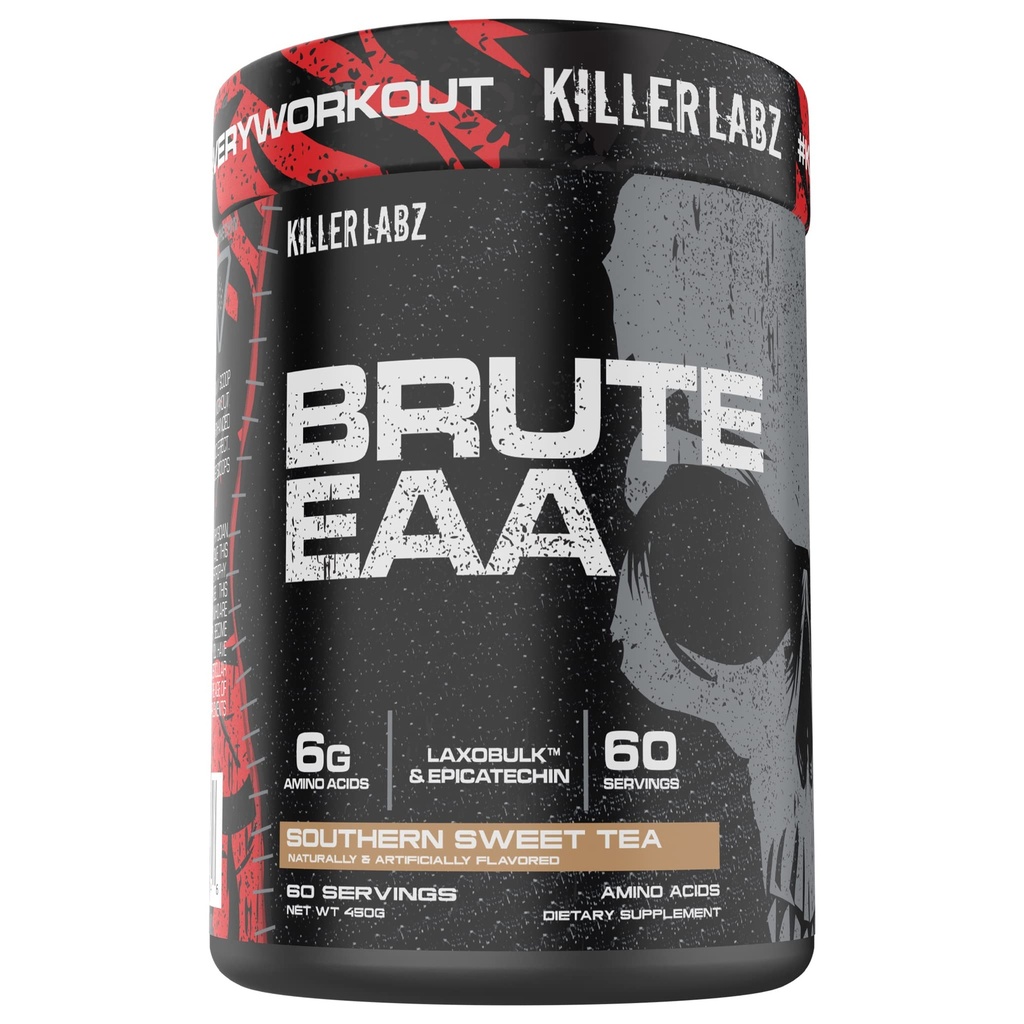 KILLER LABZ Brute EAA grened kjede og essensielle aminosyrer | 6g aminos å akselerere gjenoppretting og lean masse gevinster 60 serveringer (Southern Sweet Tea)